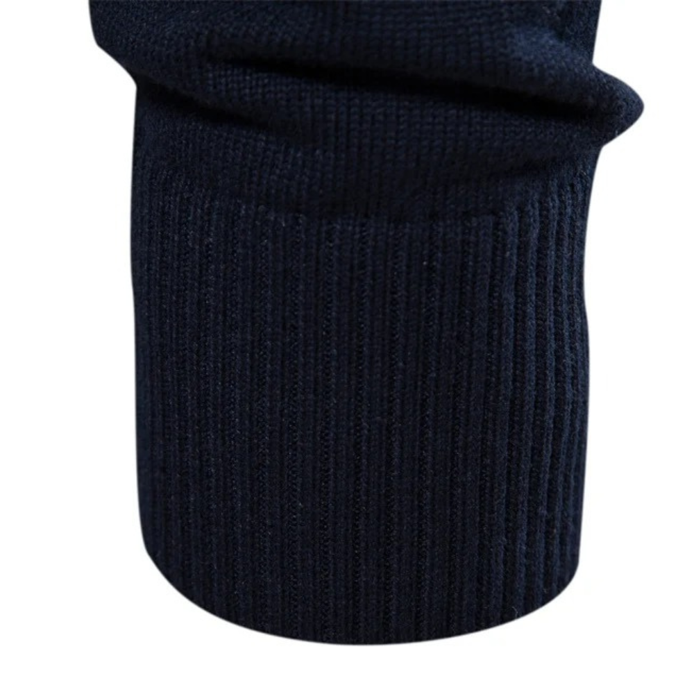 Suéter Masculino Listrado com Zíper na Gola Nathan